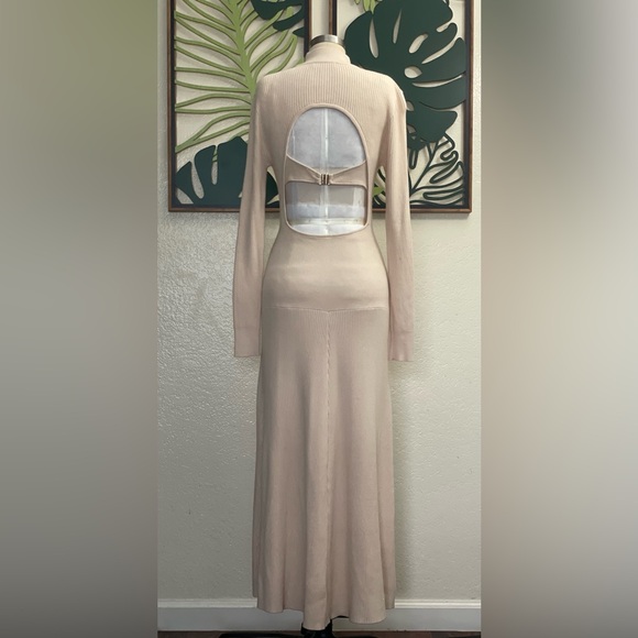 JONATHAN SIMKHAI IVORY/CREAM KNIT MAXI DRESS WITH OPEN BACK NWOT